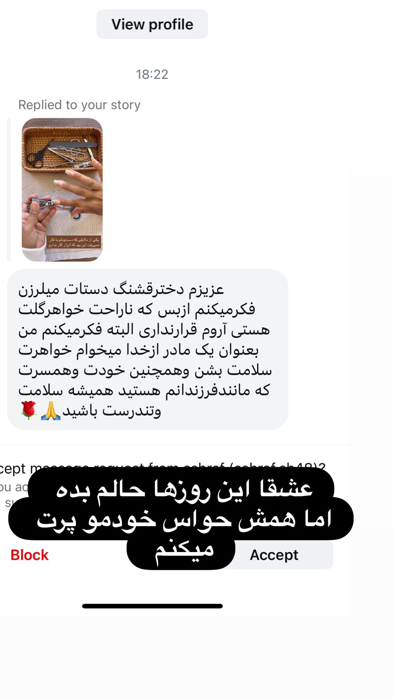  جدید ترین استوری اینستاگرام مرجان ماهینی