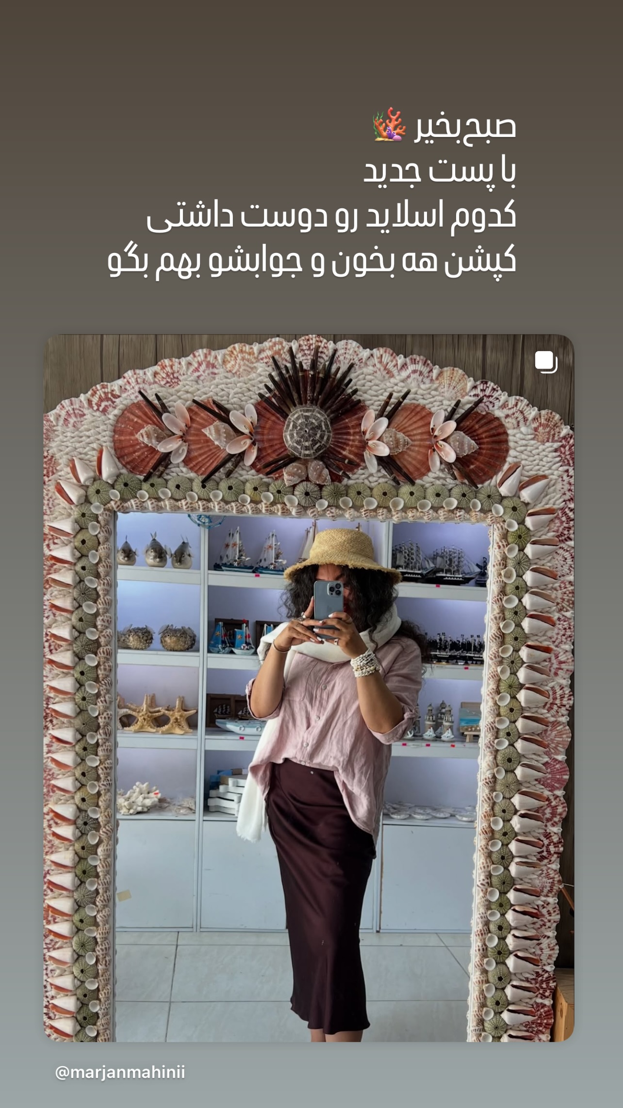  جدید ترین استوری اینستاگرام مرجان ماهینی