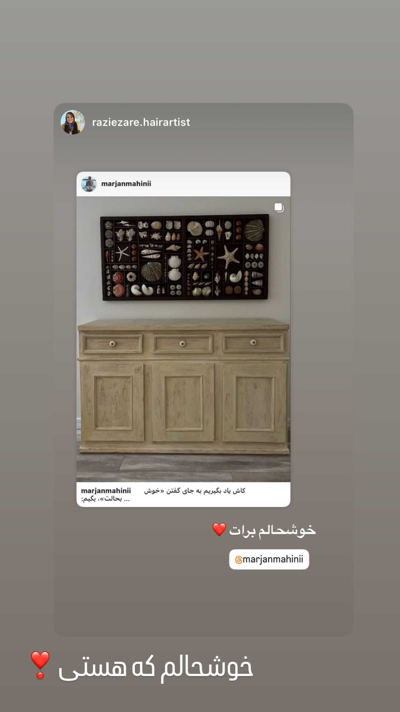  جدید ترین استوری اینستاگرام مرجان ماهینی