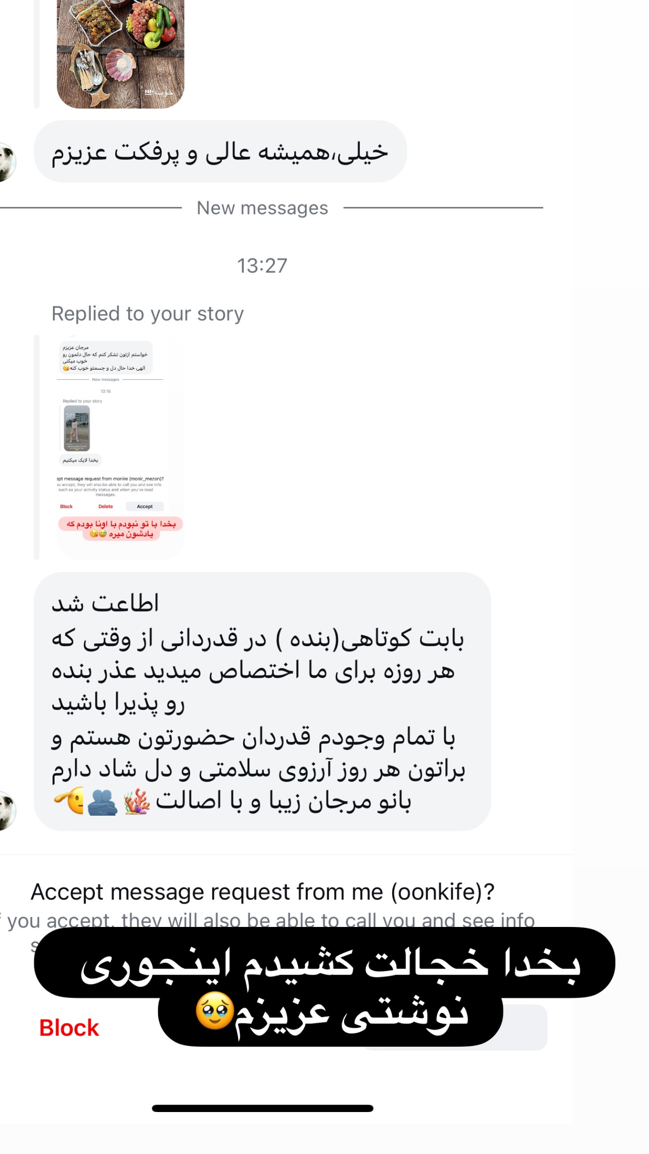  جدید ترین استوری اینستاگرام مرجان ماهینی