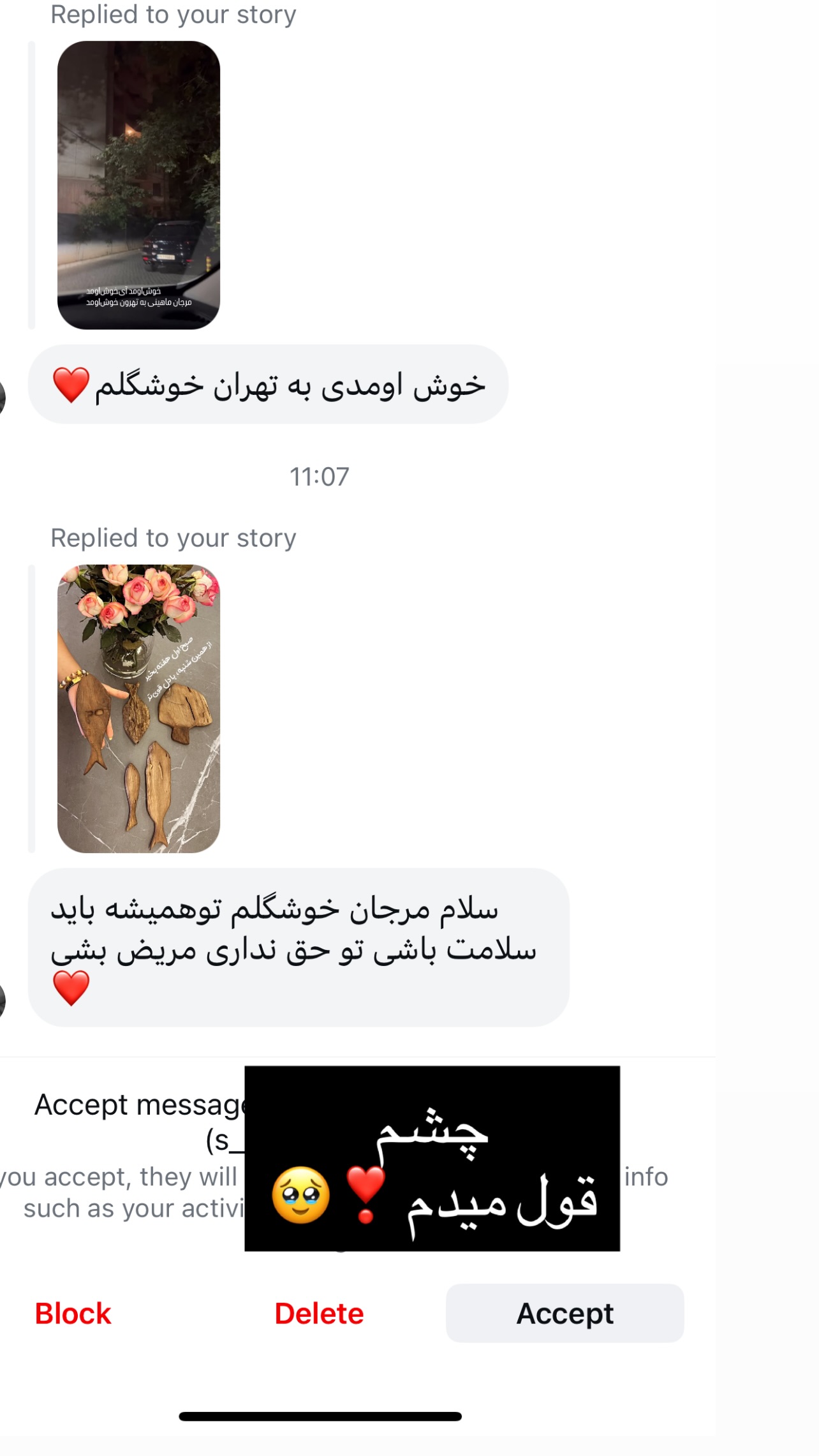  جدید ترین استوری اینستاگرام مرجان ماهینی