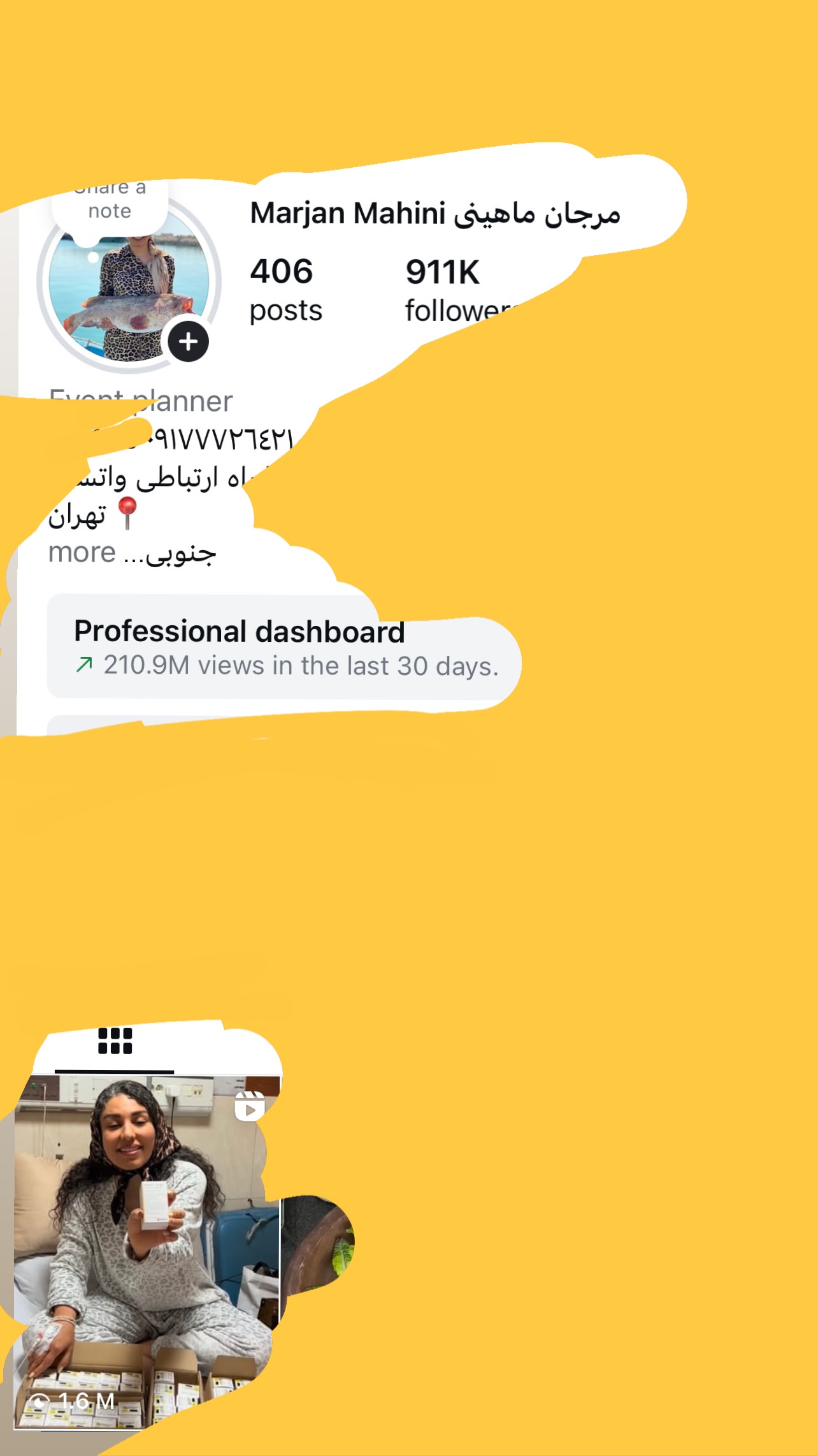 جدید ترین استوری اینستاگرام مرجان ماهینی