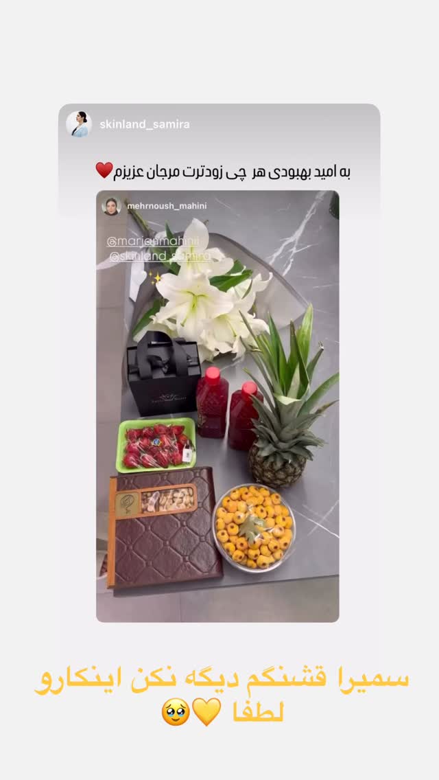  جدید ترین استوری اینستاگرام مرجان ماهینی