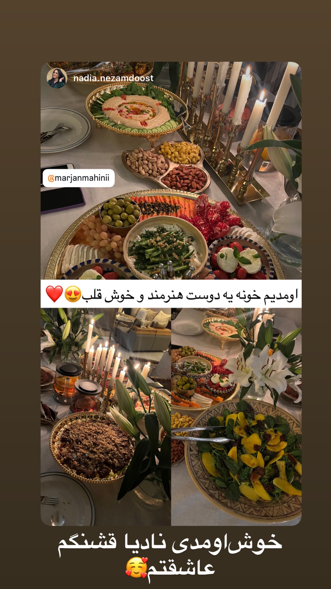  جدید ترین استوری اینستاگرام مرجان ماهینی