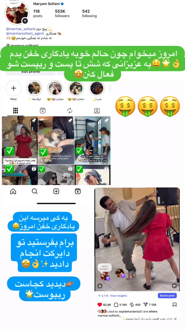  جدید ترین استوری اینستاگرام مریم سلطانی