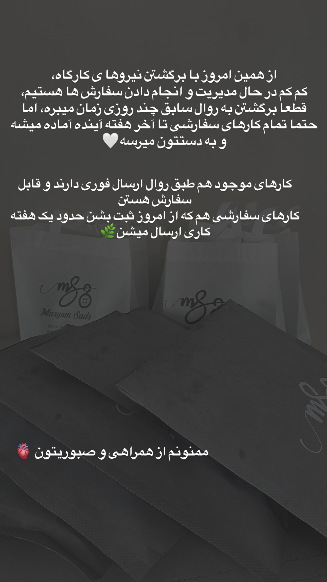  جدید ترین استوری اینستاگرام مریم صدر عبایا