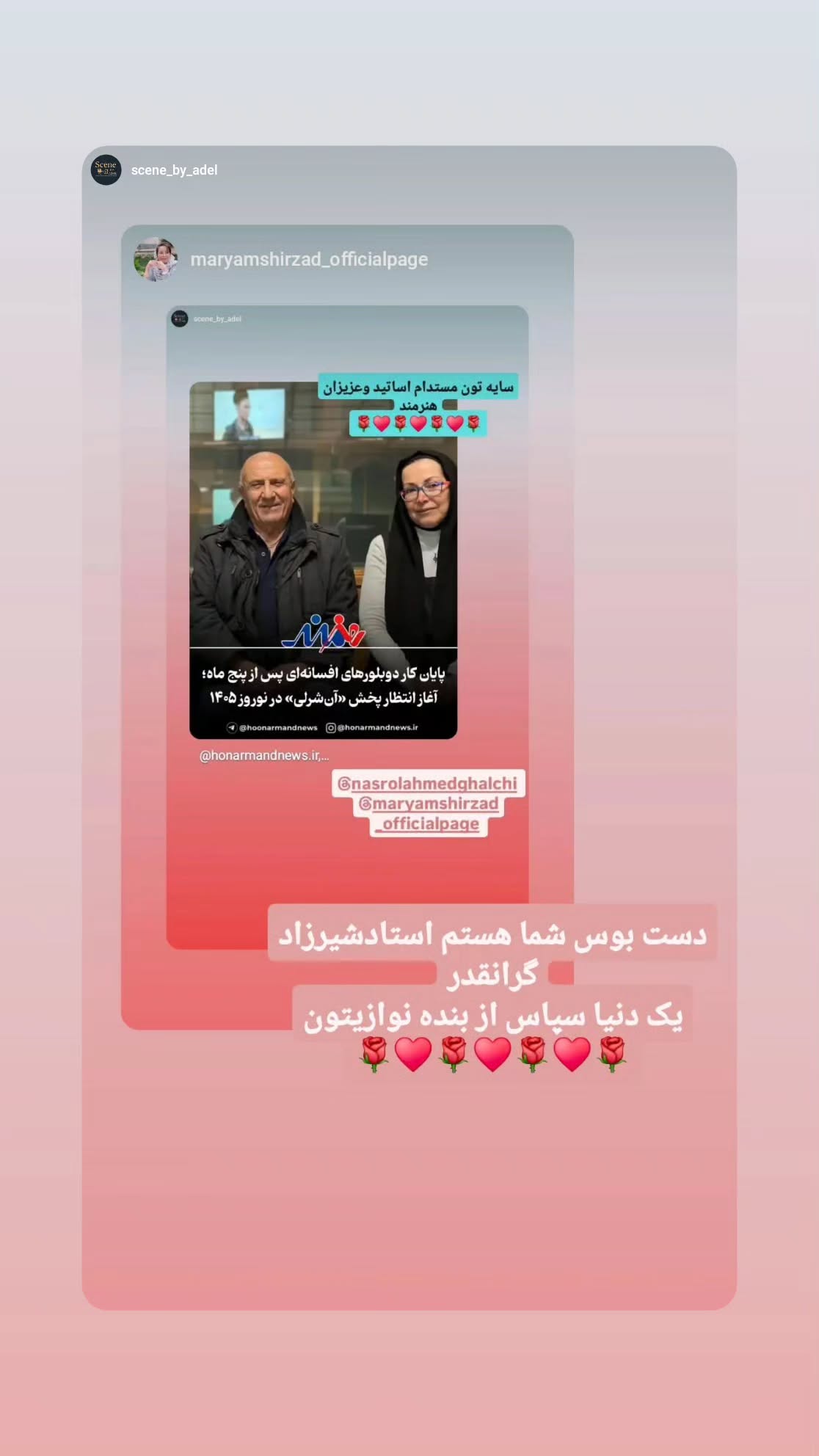  جدید ترین استوری اینستاگرام مریم شیرزاد