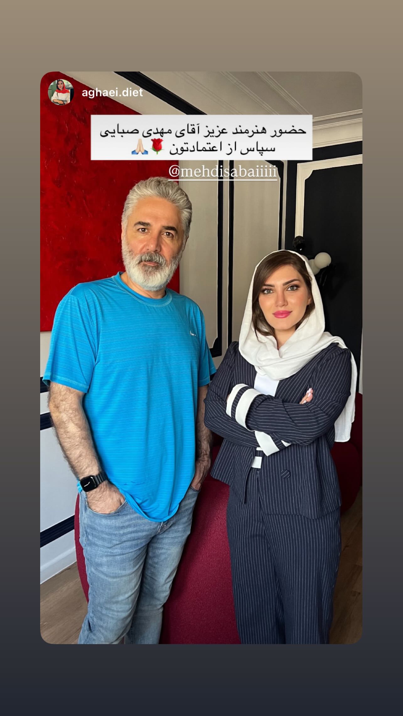  جدید ترین استوری اینستاگرام مهدی صبایی