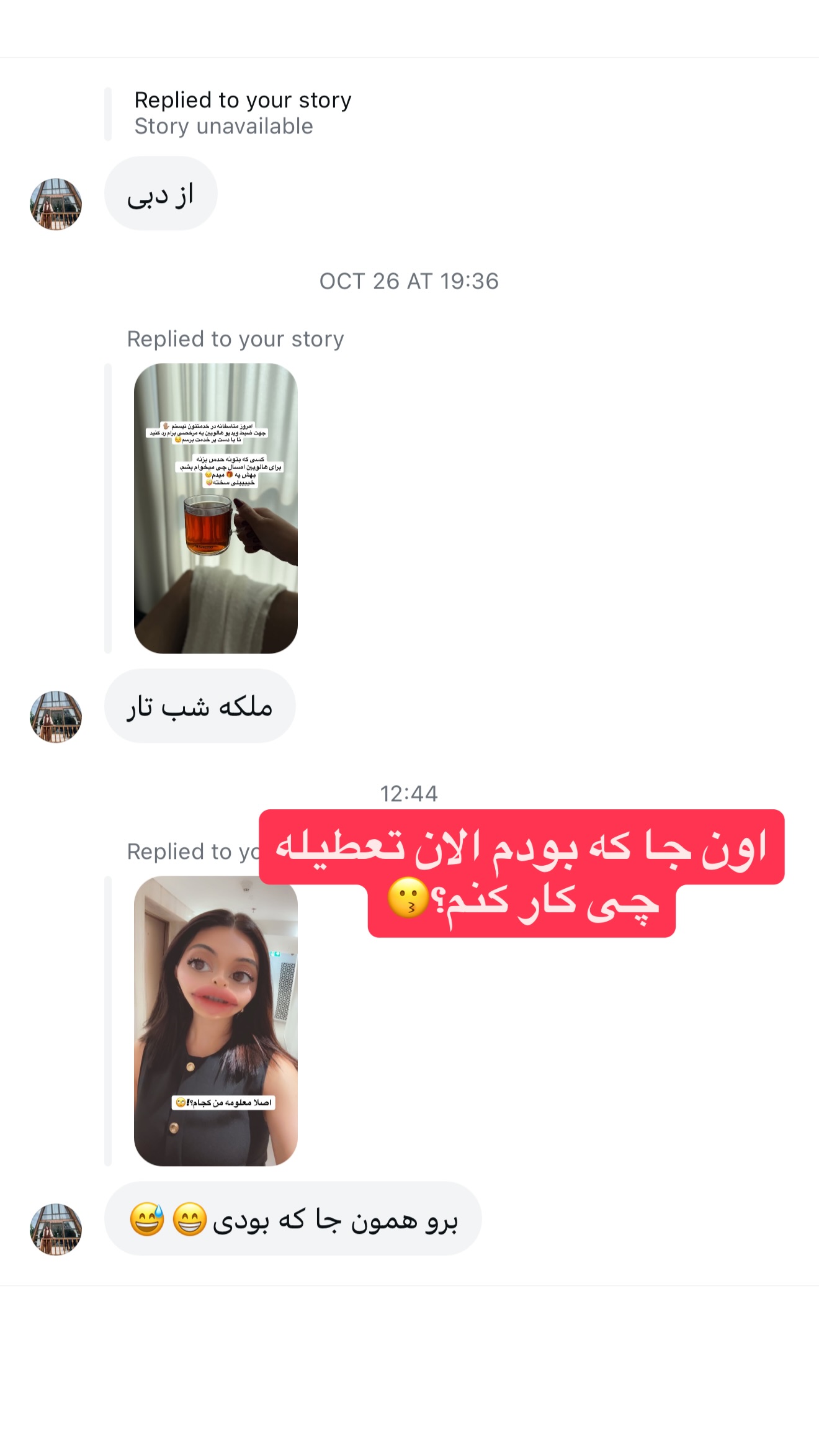  جدید ترین استوری اینستاگرام ملینا تاج