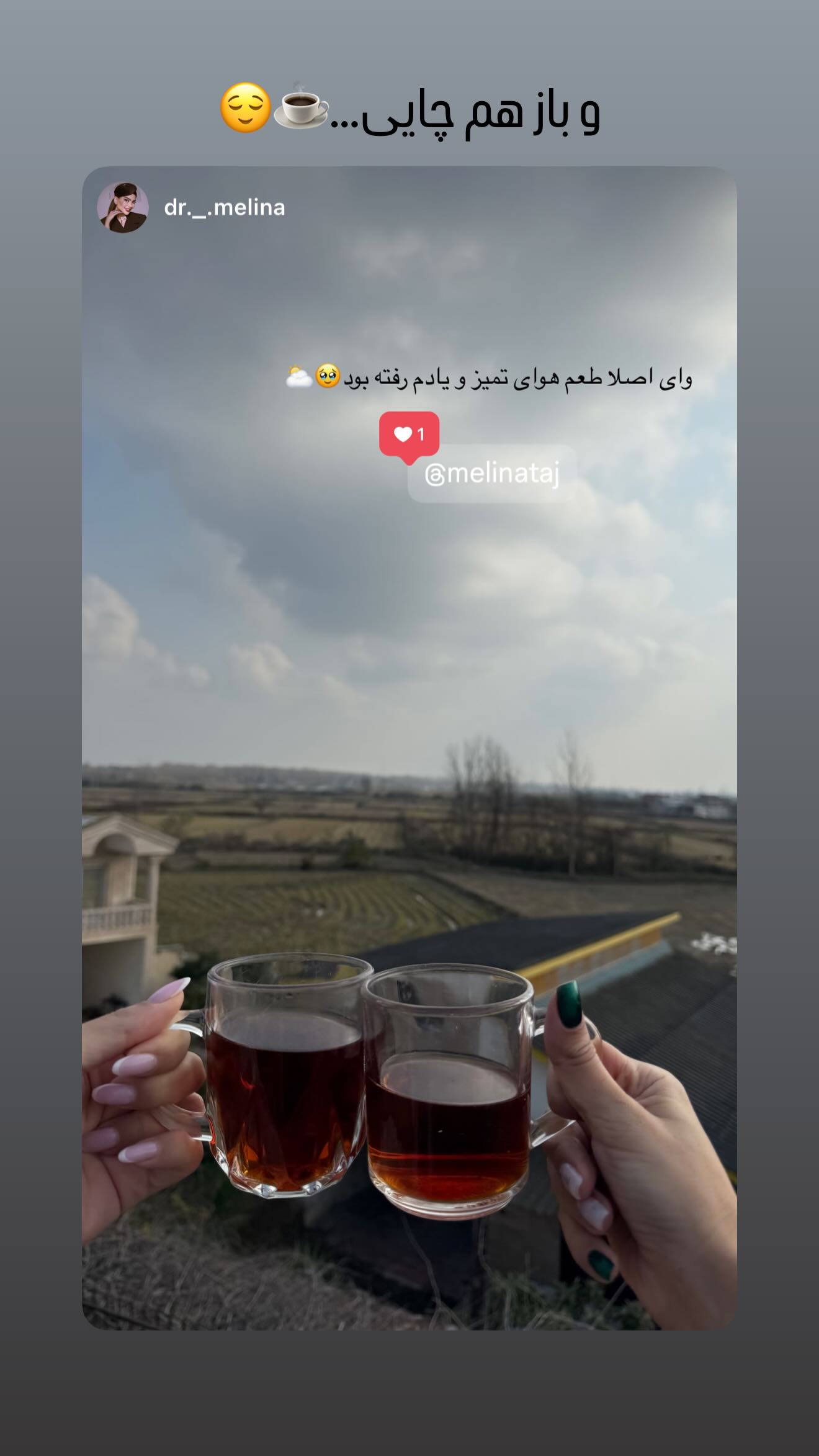  جدید ترین استوری اینستاگرام ملینا تاج
