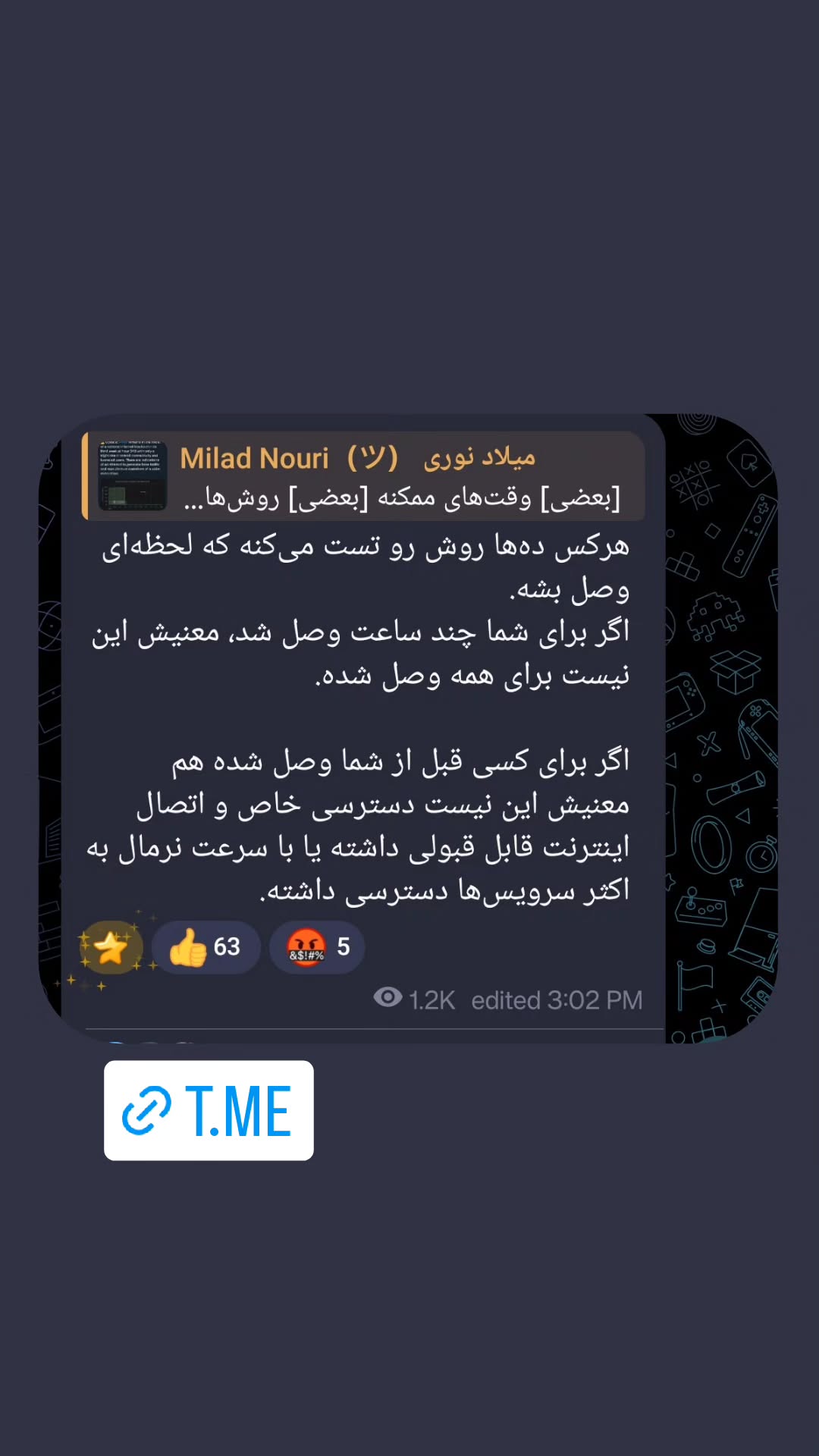  جدید ترین استوری اینستاگرام میلاد نوری
