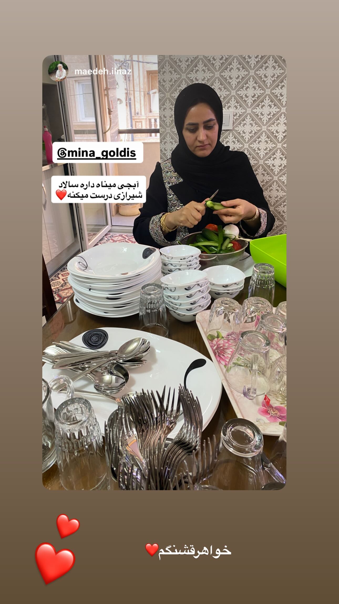  جدید ترین استوری اینستاگرام مینا حسن زاده