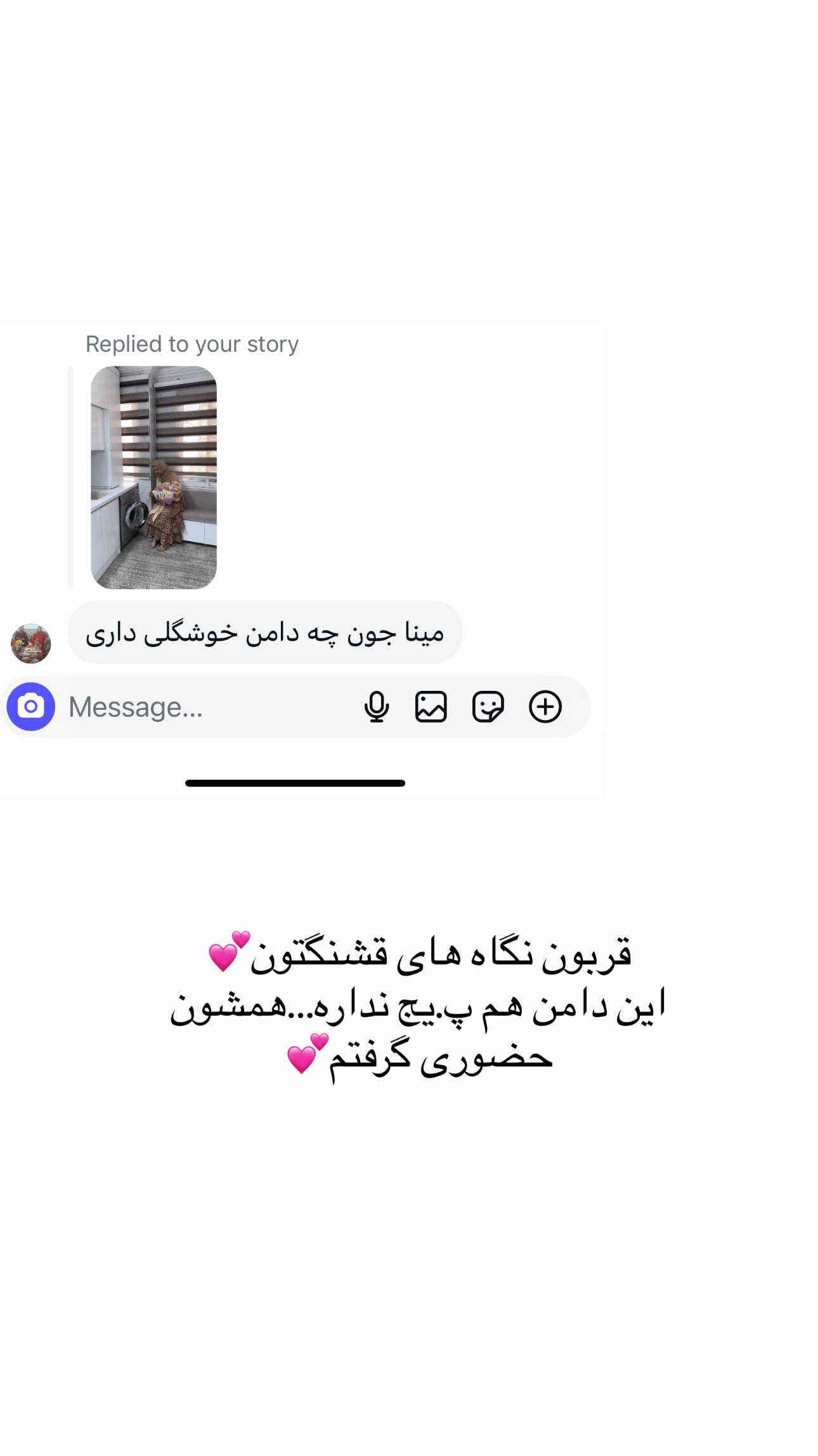  جدید ترین استوری اینستاگرام مینا حسن زاده