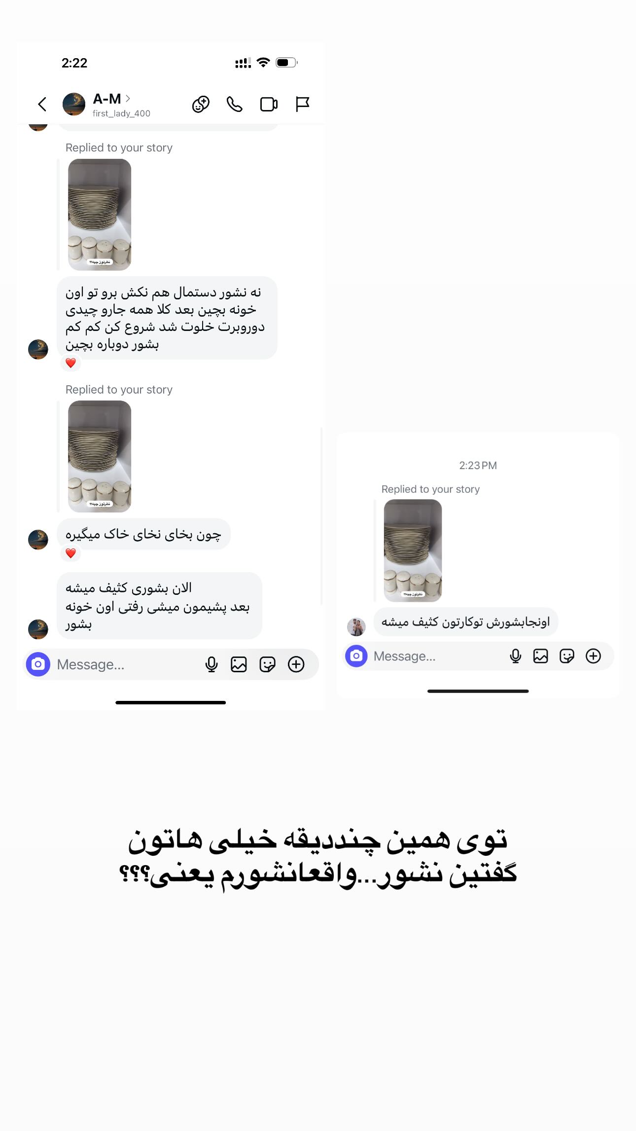  جدید ترین استوری اینستاگرام مینا حسن زاده