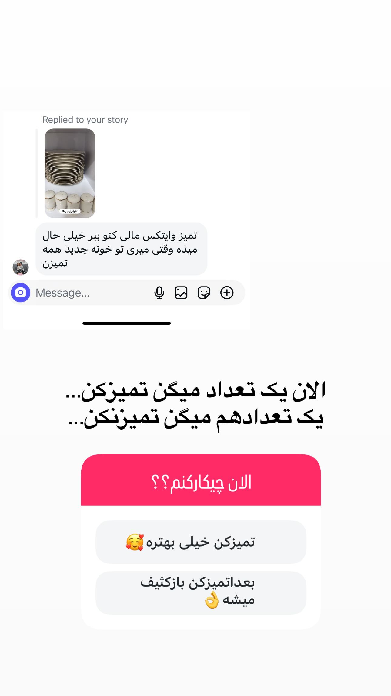  جدید ترین استوری اینستاگرام مینا حسن زاده