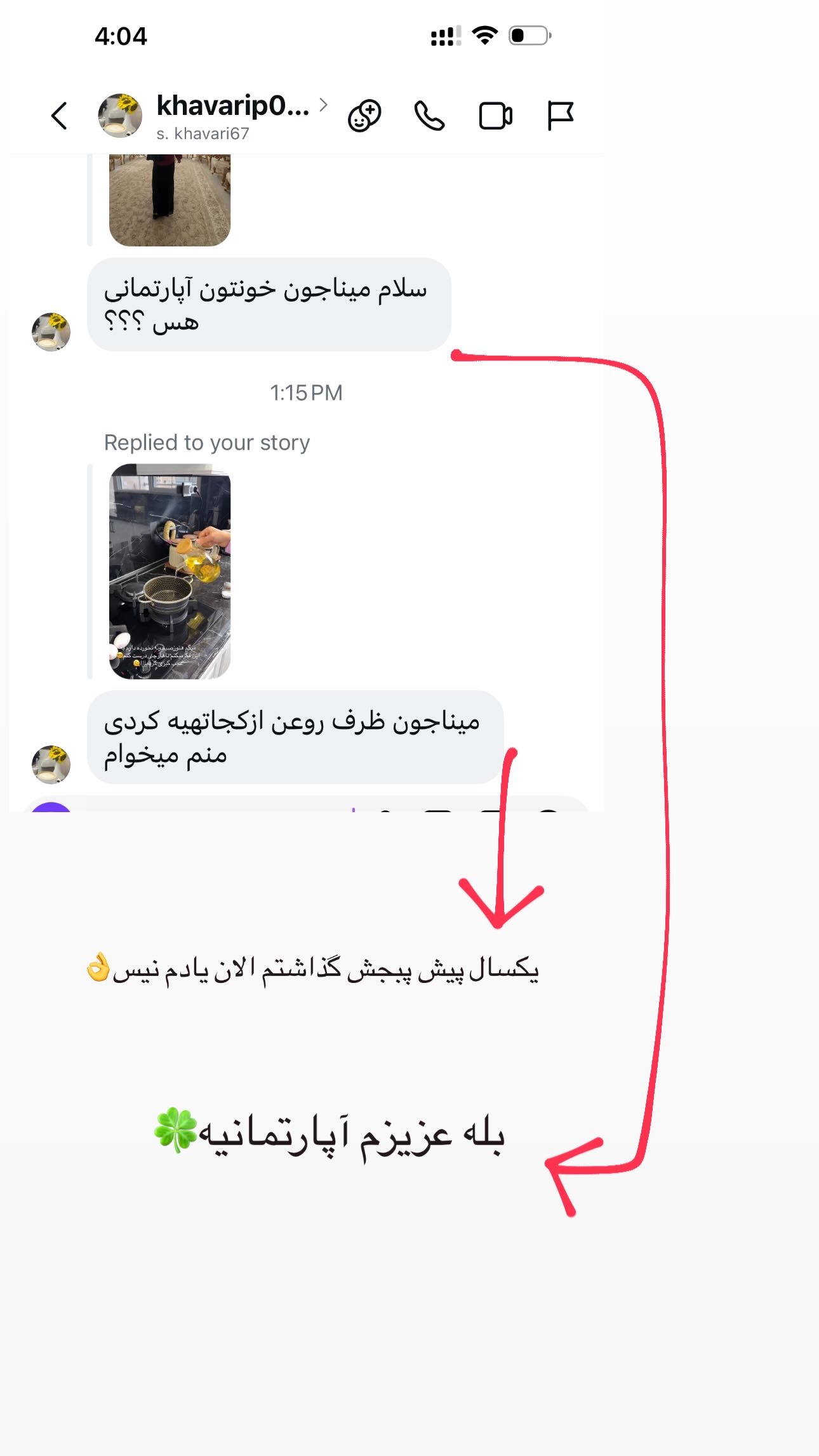  جدید ترین استوری اینستاگرام مینا حسن زاده