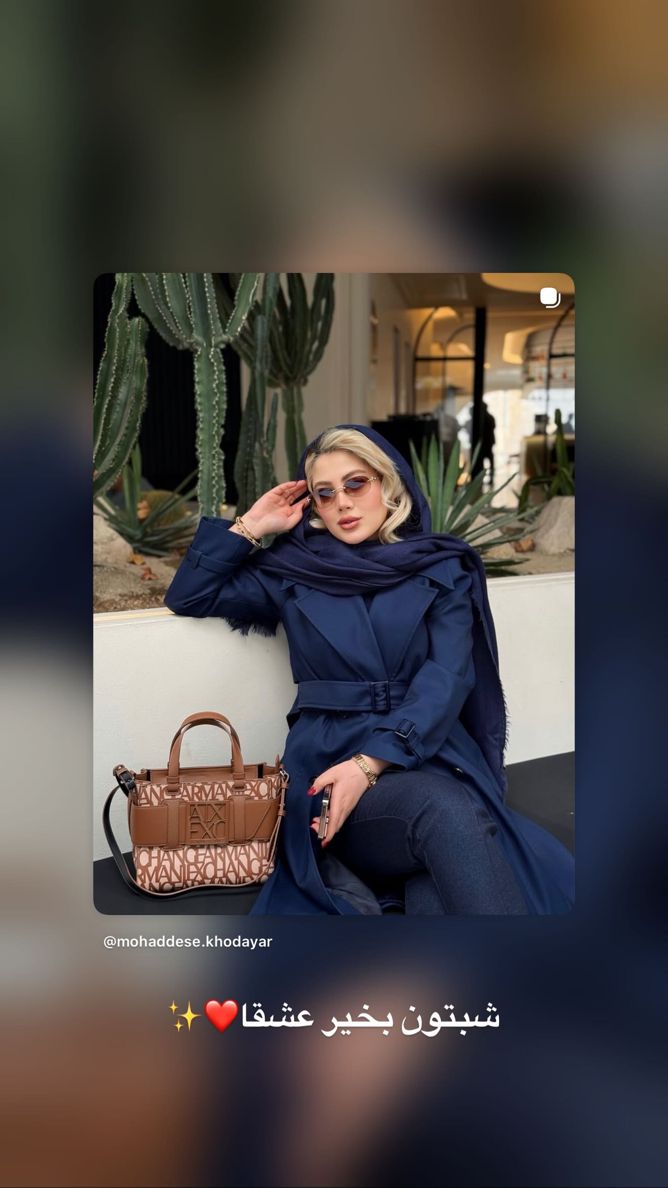  جدید ترین استوری اینستاگرام محدثه خدایار