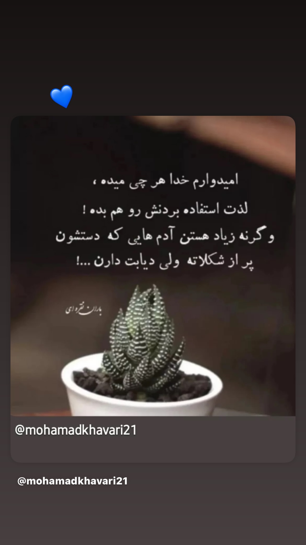  جدید ترین استوری اینستاگرام محمد نوازی