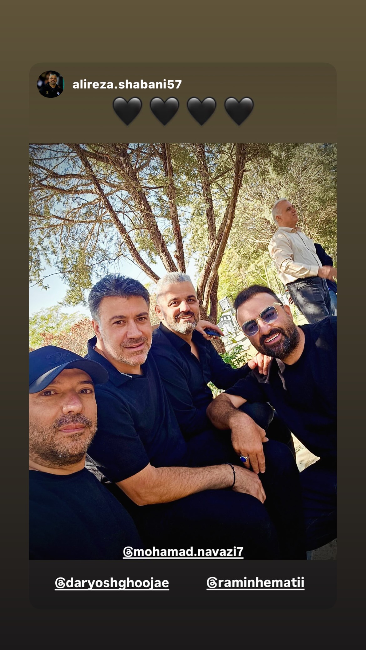 جدید ترین استوری اینستاگرام محمد نوازی