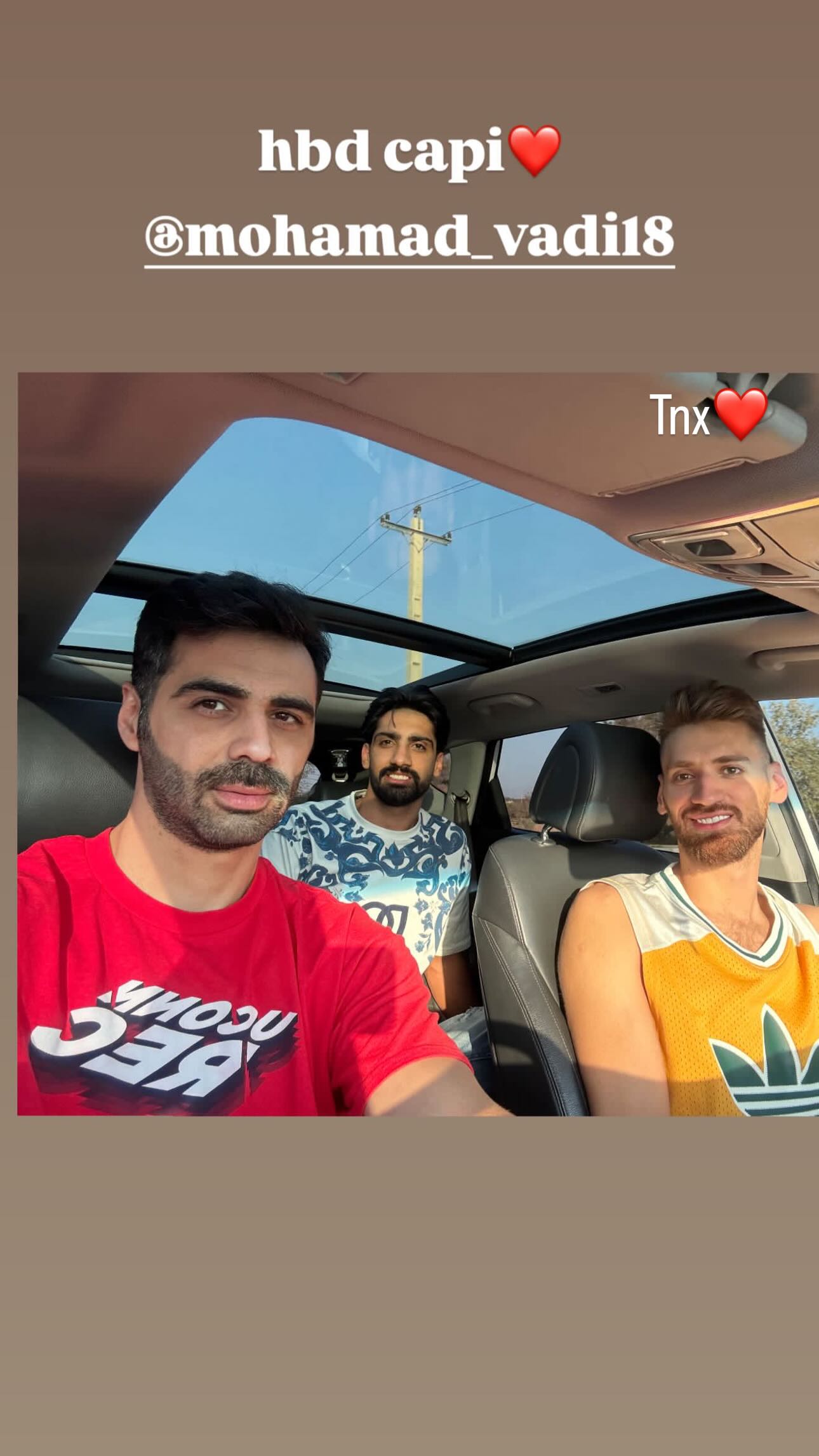  جدید ترین استوری اینستاگرام محمدطاهر وادی