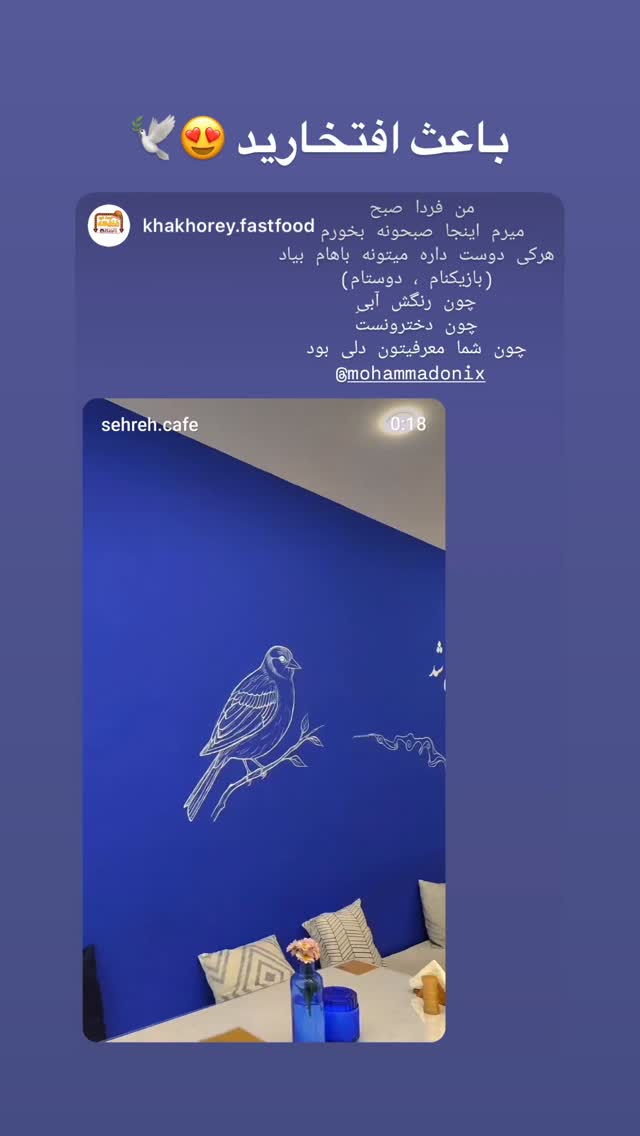  جدید ترین استوری اینستاگرام محمد نقدی