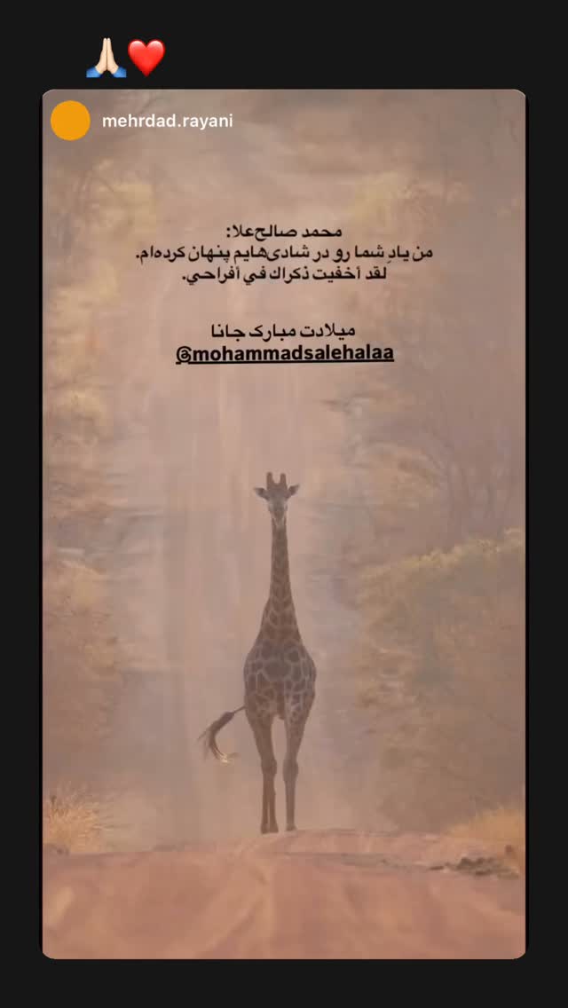  جدید ترین استوری اینستاگرام محمد صالح علاء