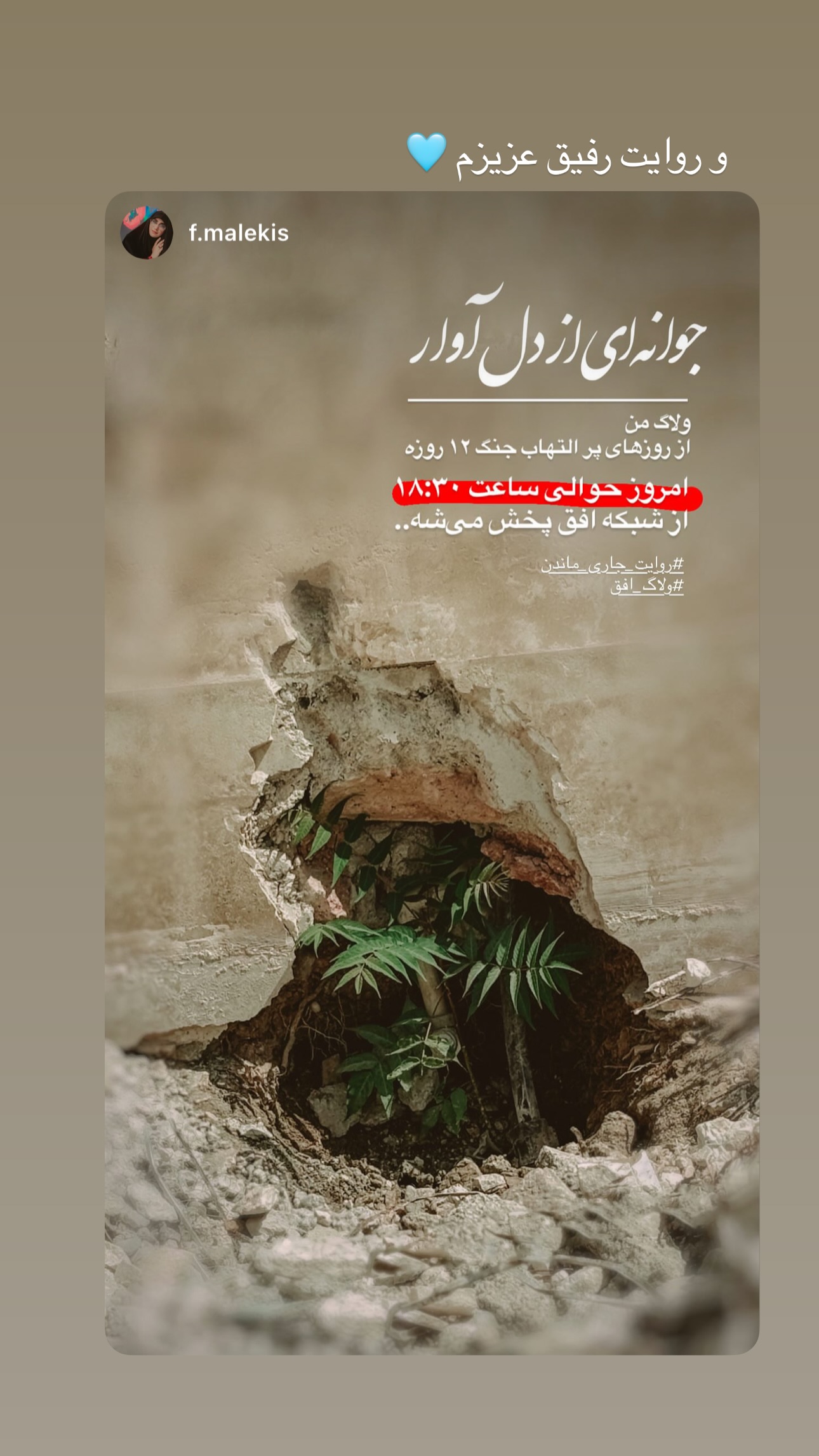  جدید ترین استوری اینستاگرام نيره سادات ميرخليلى