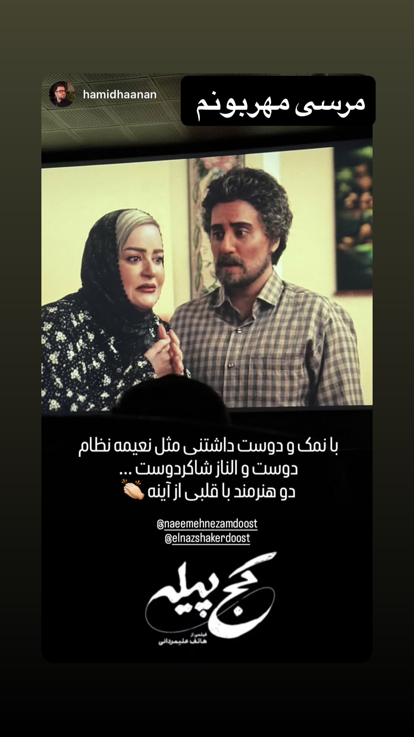  جدید ترین استوری اینستاگرام نعیمه نظام دوست