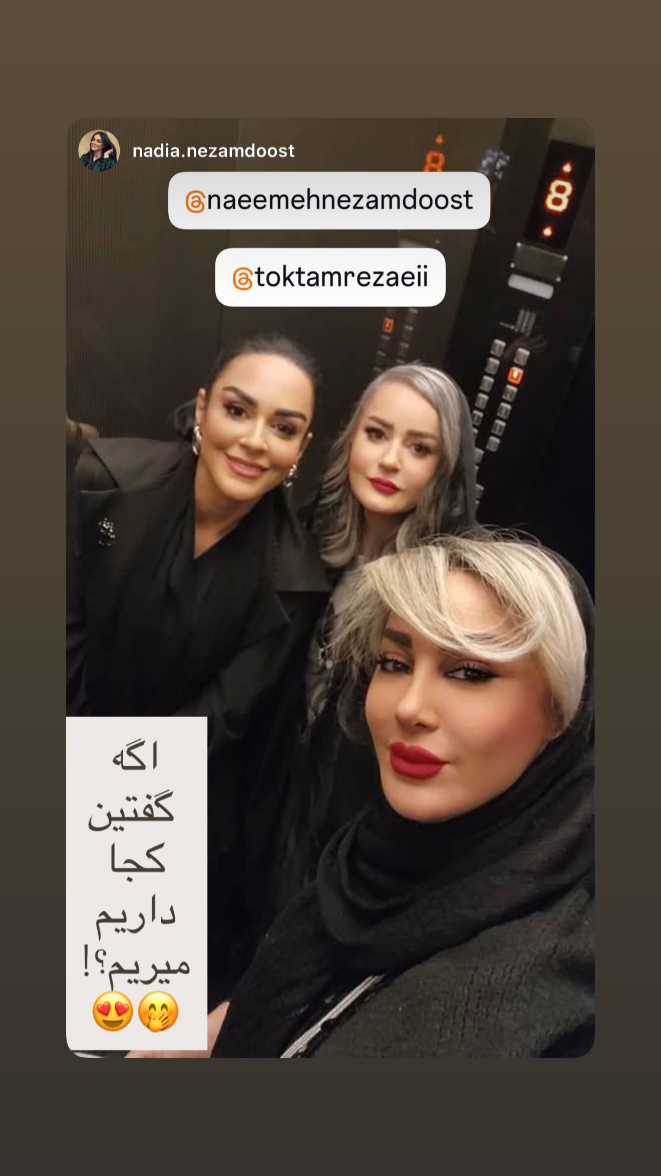  جدید ترین استوری اینستاگرام نعیمه نظام دوست