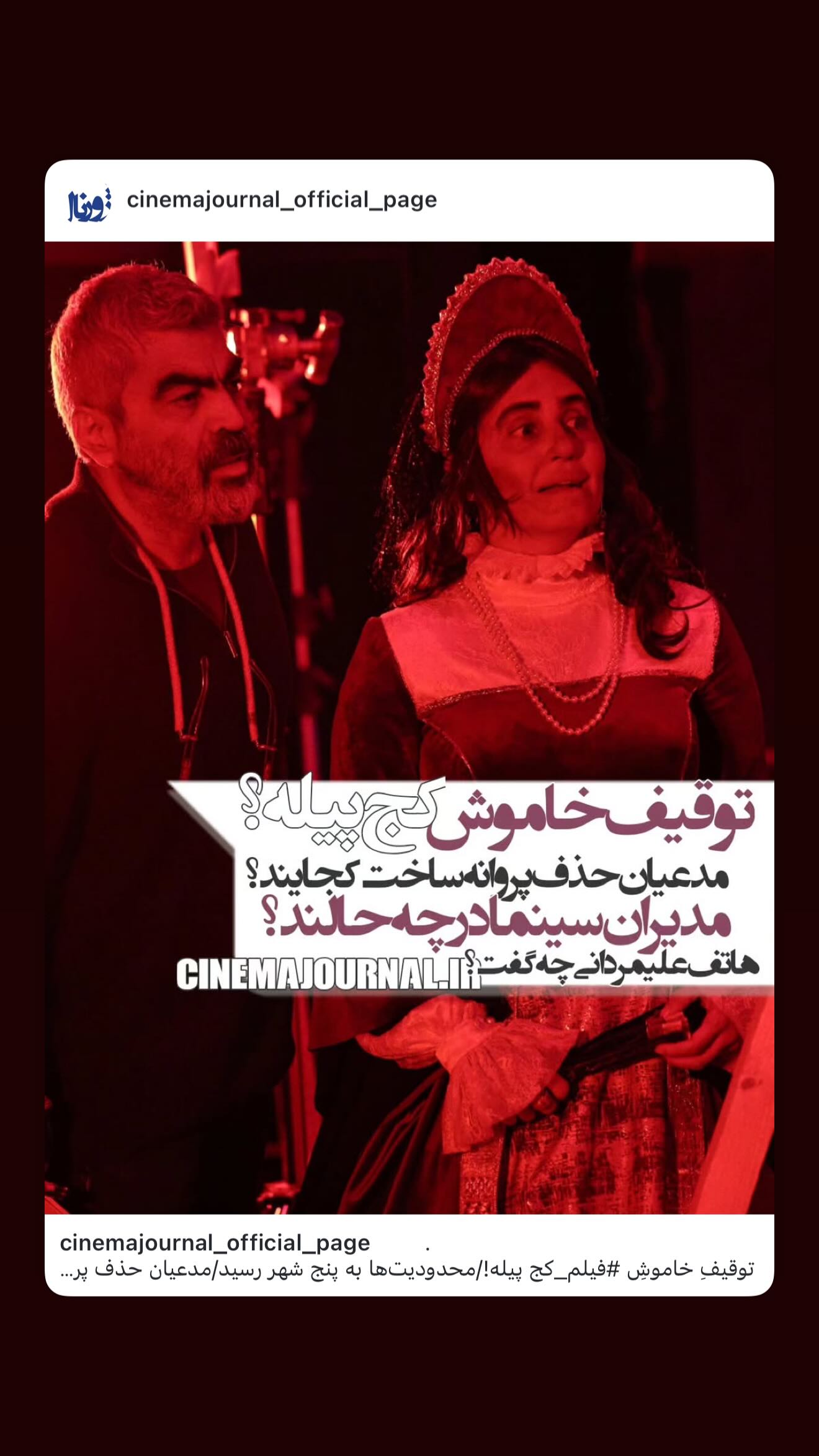  جدید ترین استوری اینستاگرام نعیمه نظام دوست