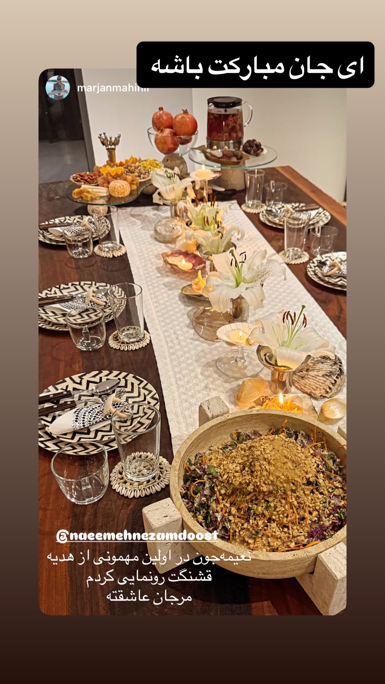  جدید ترین استوری اینستاگرام نعیمه نظام دوست