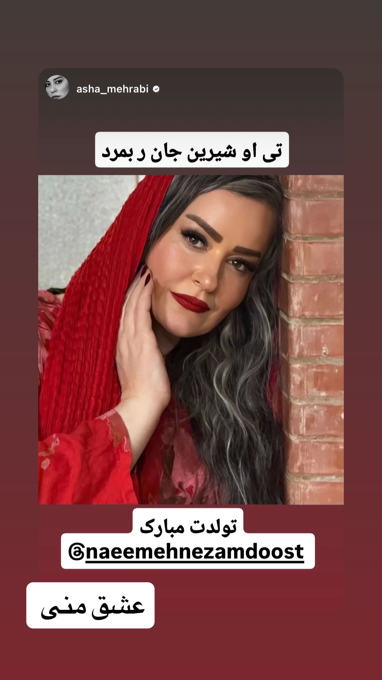  جدید ترین استوری اینستاگرام نعیمه نظام دوست
