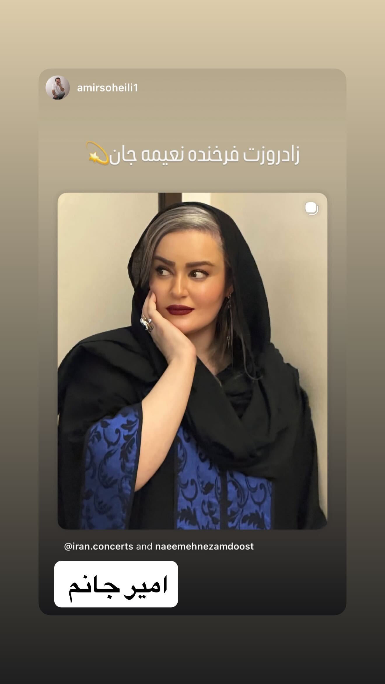  جدید ترین استوری اینستاگرام نعیمه نظام دوست