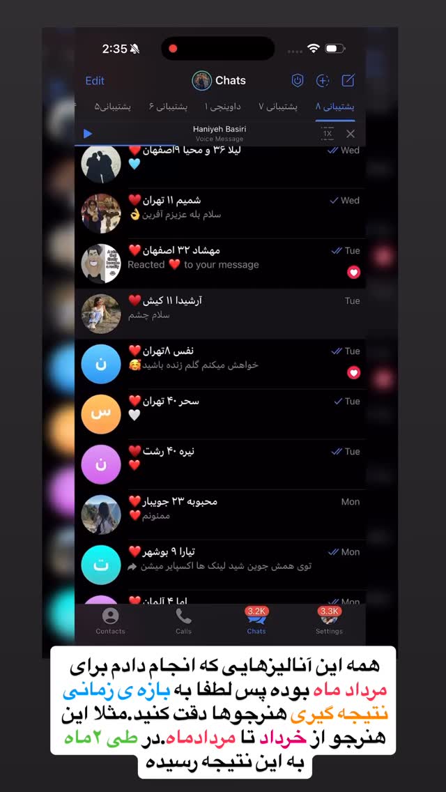  جدید ترین استوری اینستاگرام حانیه بصیری