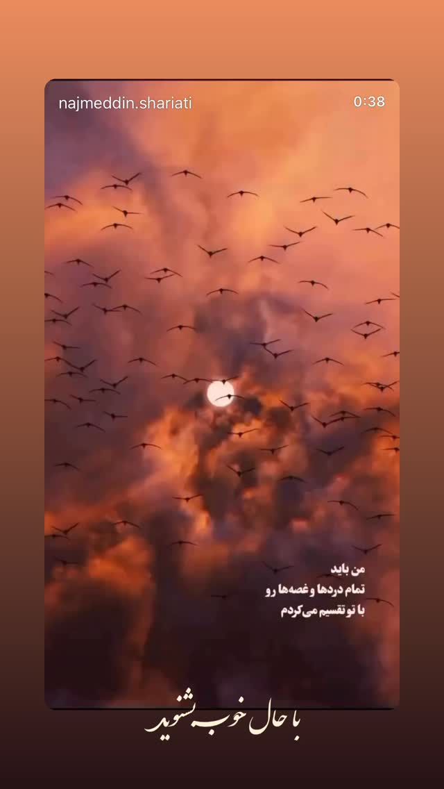  جدید ترین استوری اینستاگرام نجم الدين شريعتي