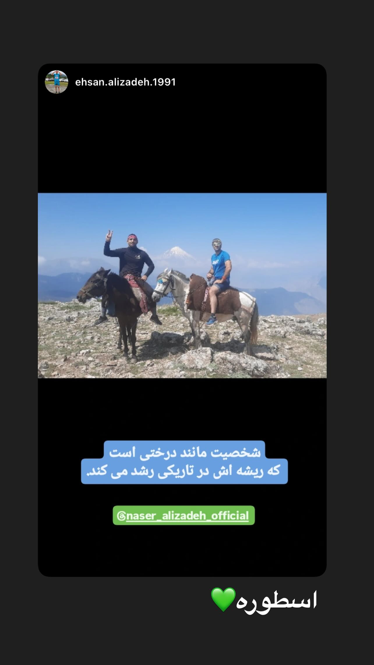  جدید ترین استوری اینستاگرام ناصر عالیزاده