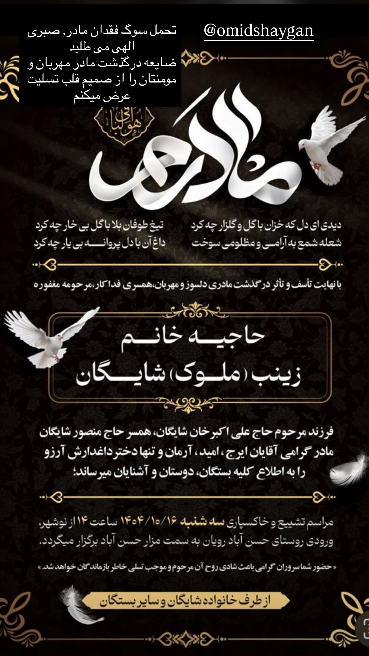  جدید ترین استوری اینستاگرام ناصر عالیزاده