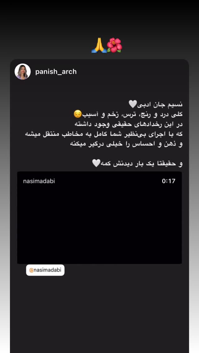  جدید ترین استوری اینستاگرام نسیم ادبی