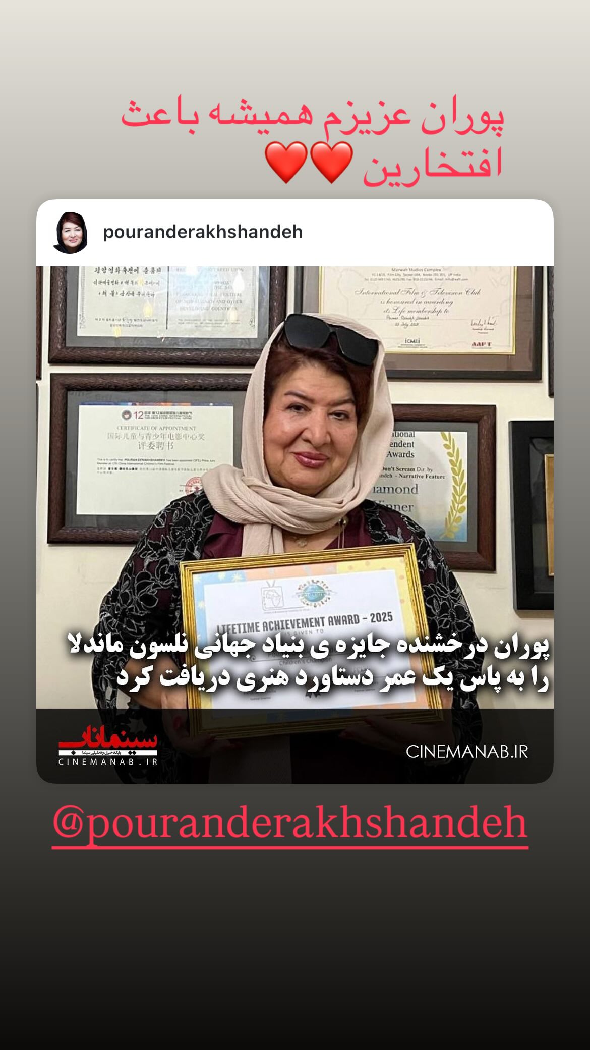  جدید ترین استوری اینستاگرام نسیم ادبی