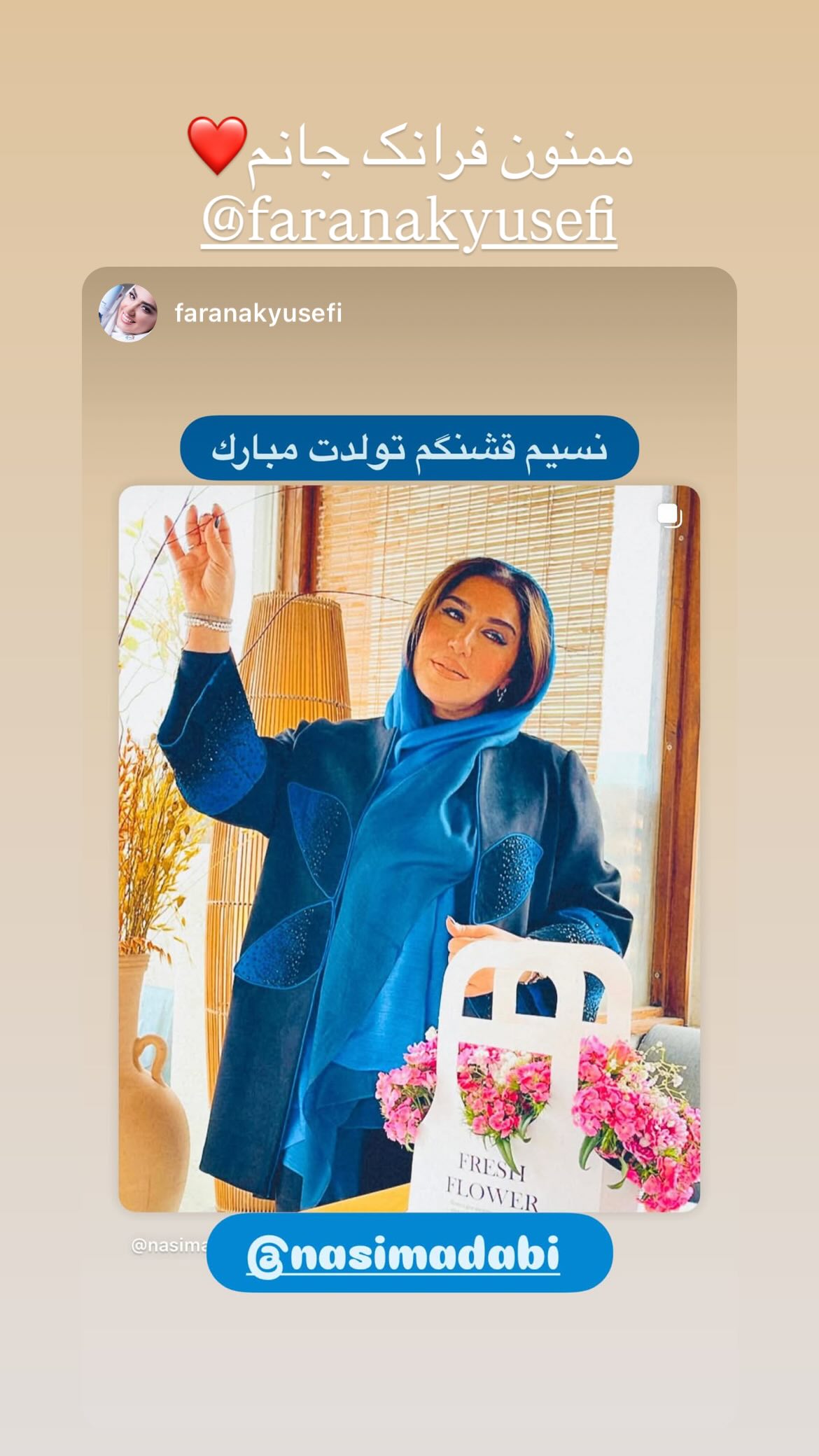  جدید ترین استوری اینستاگرام نسیم ادبی