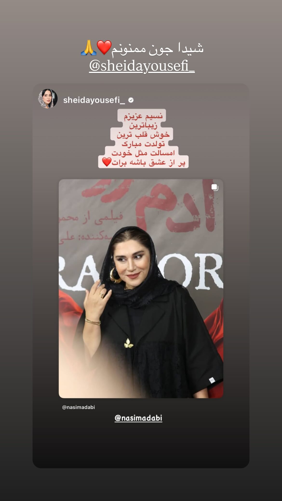  جدید ترین استوری اینستاگرام نسیم ادبی