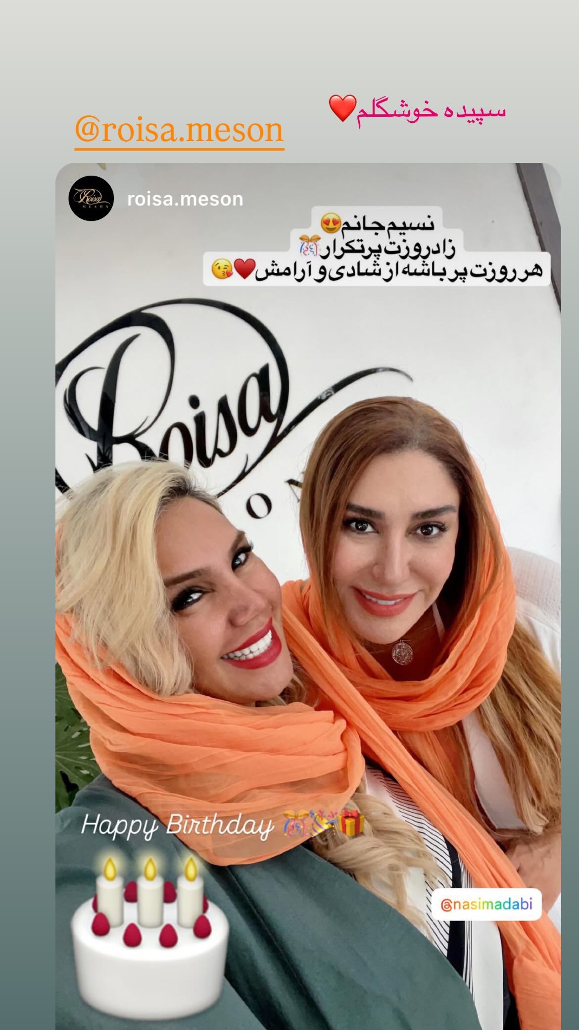  جدید ترین استوری اینستاگرام نسیم ادبی