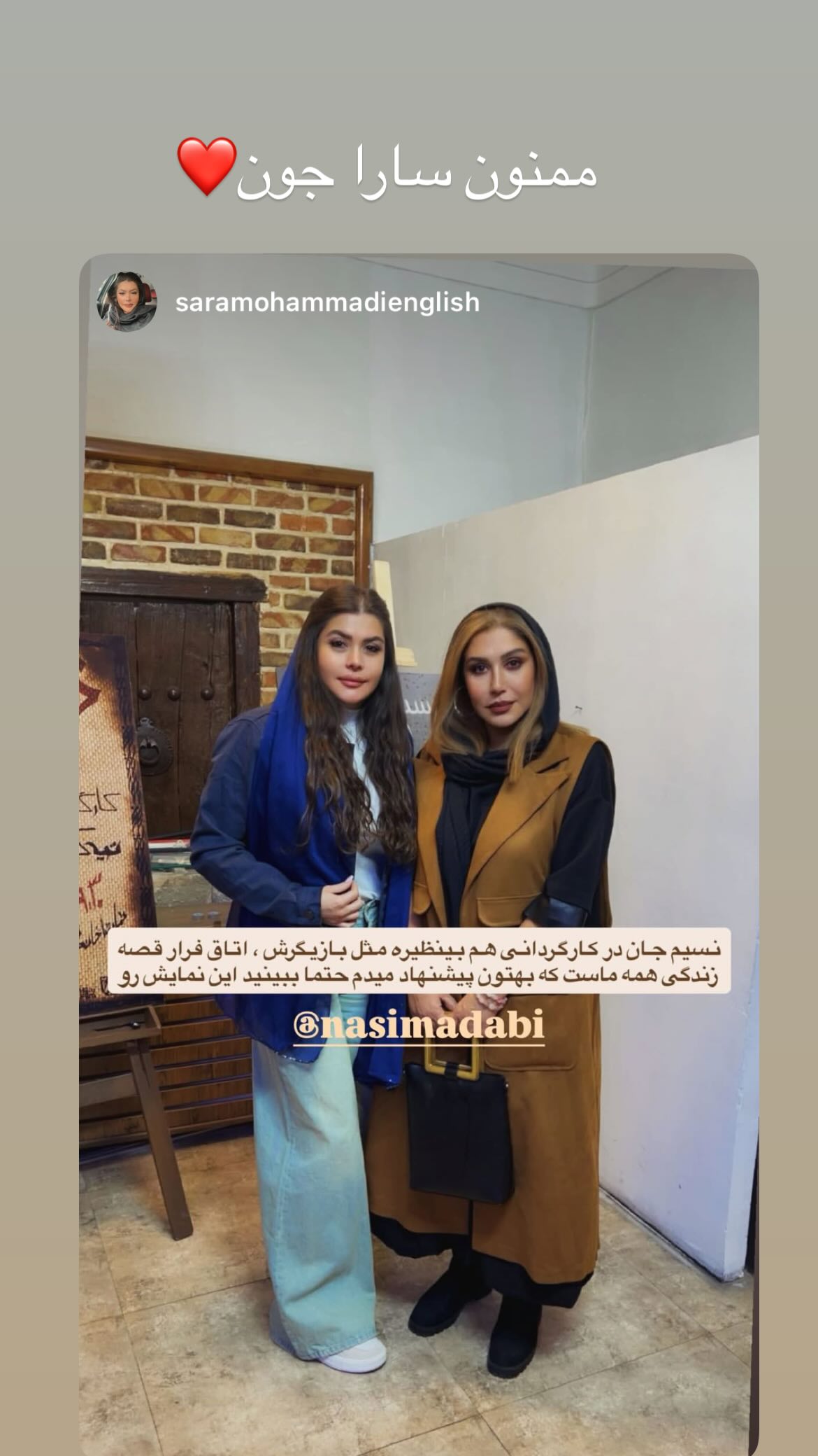  جدید ترین استوری اینستاگرام نسیم ادبی