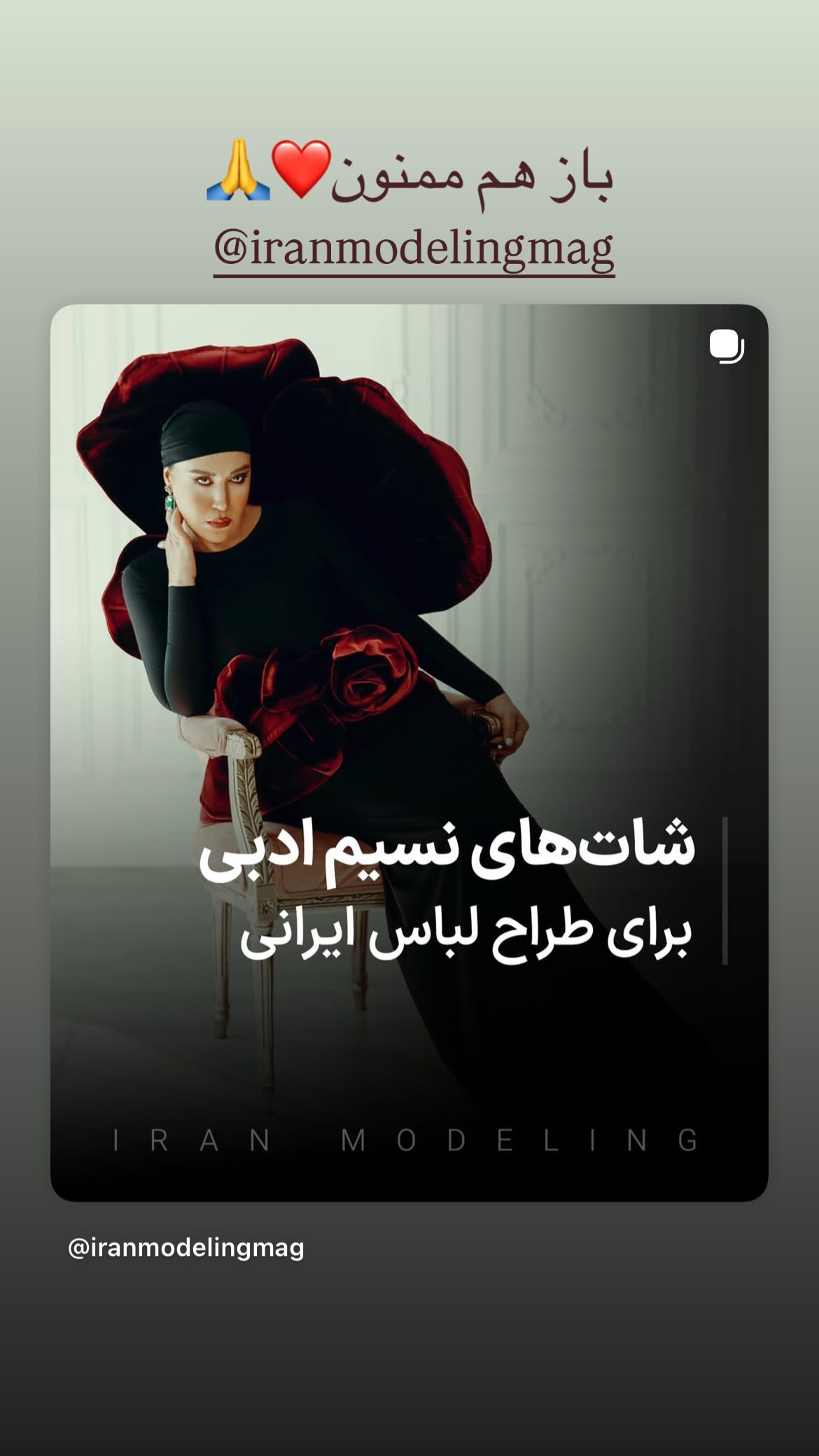  جدید ترین استوری اینستاگرام نسیم ادبی