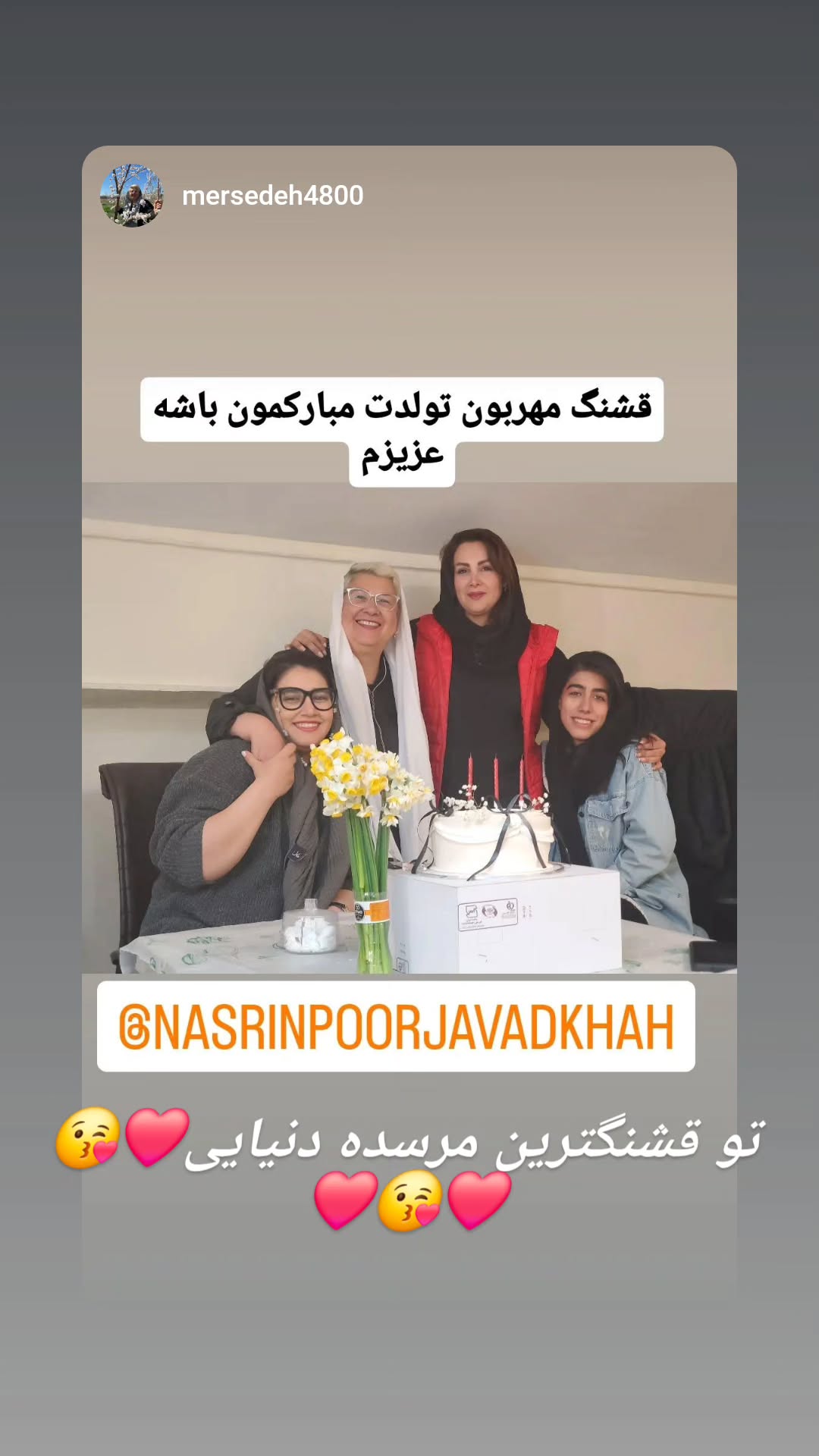  جدید ترین استوری اینستاگرام نسیرن پور جواد خواه