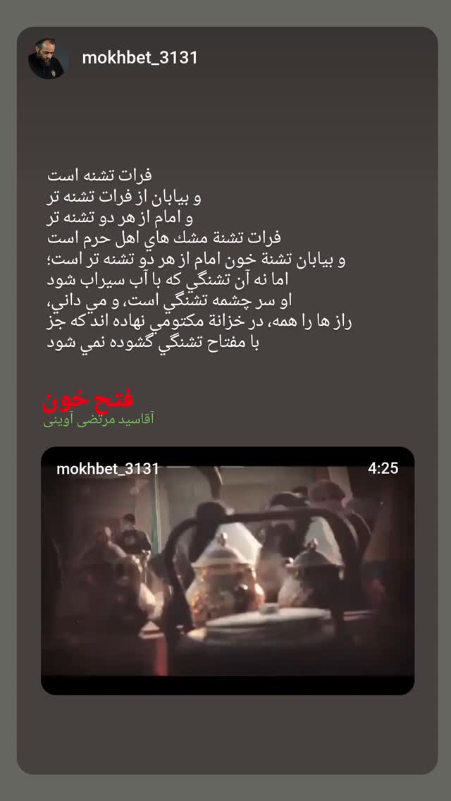  جدید ترین استوری اینستاگرام محسن نصرالله