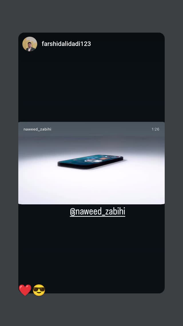  جدید ترین استوری اینستاگرام نوید ذبیحی طاری