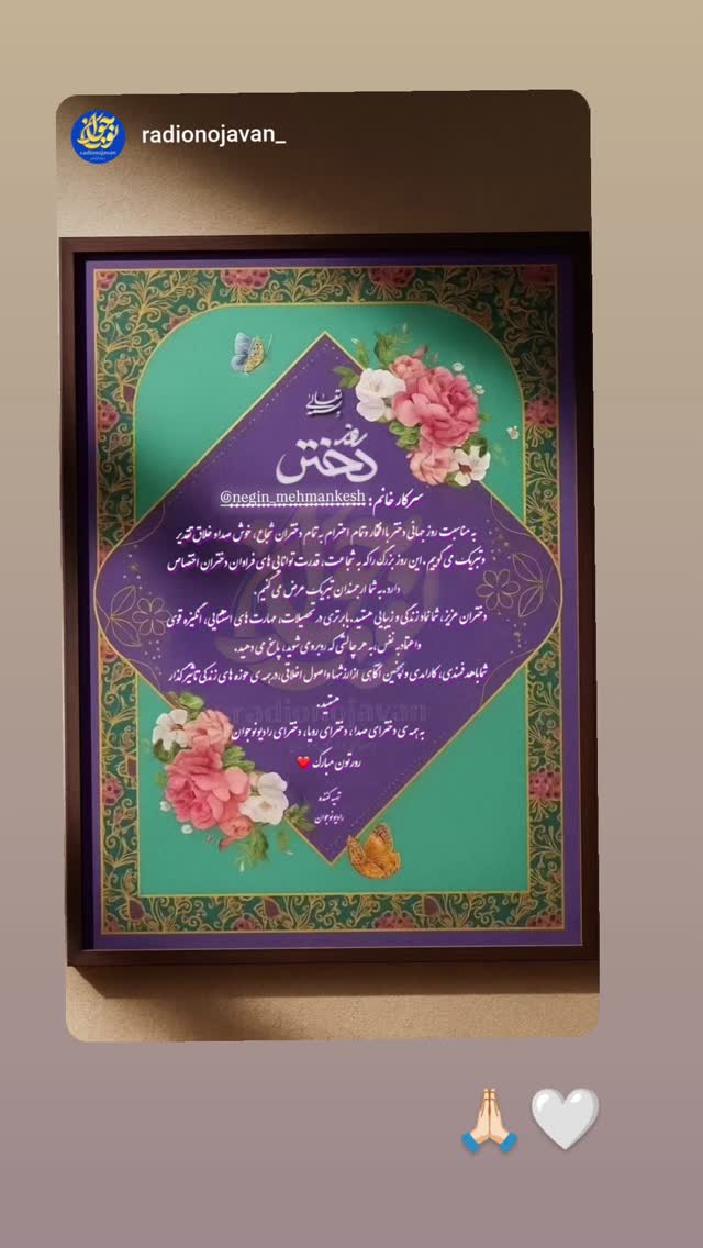  جدید ترین استوری اینستاگرام نگین مهمانکش