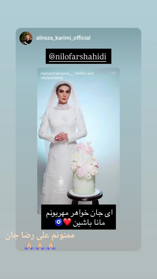  جدید ترین استوری اینستاگرام نیلوفر شهیدی