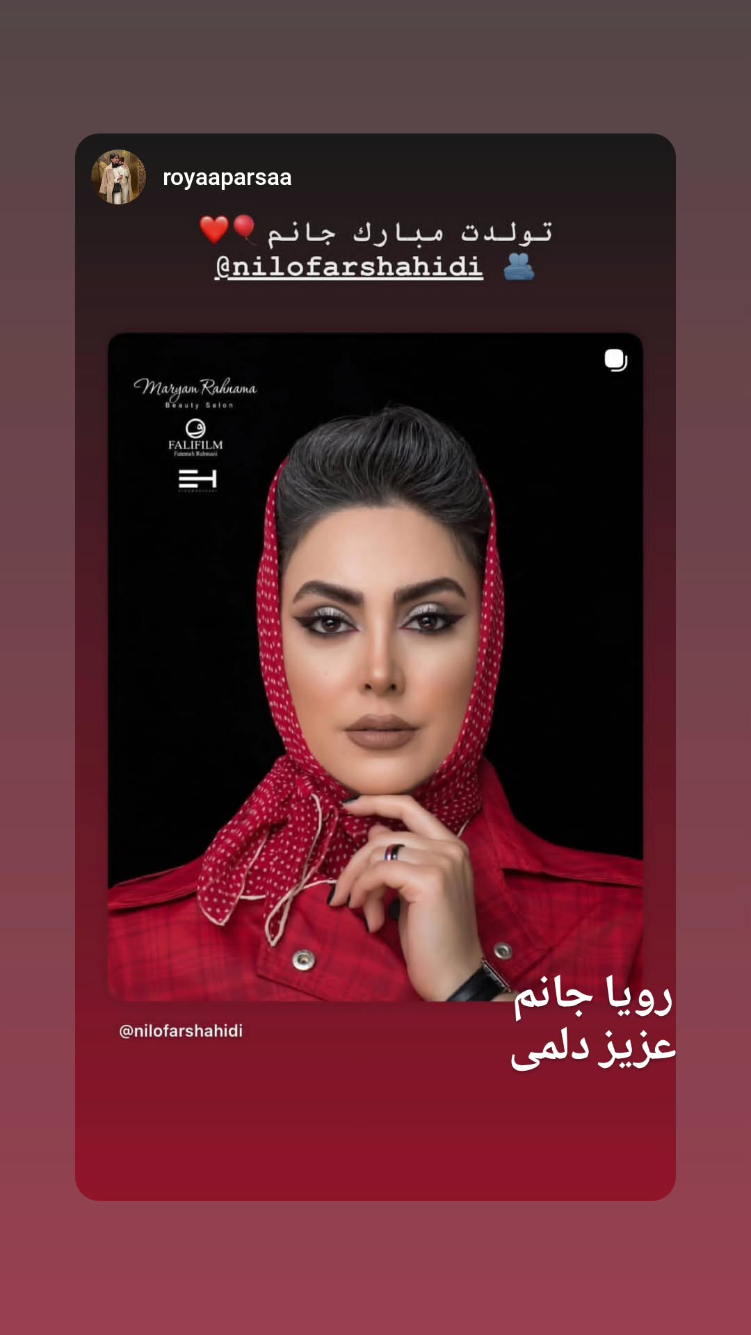  جدید ترین استوری اینستاگرام نیلوفر شهیدی